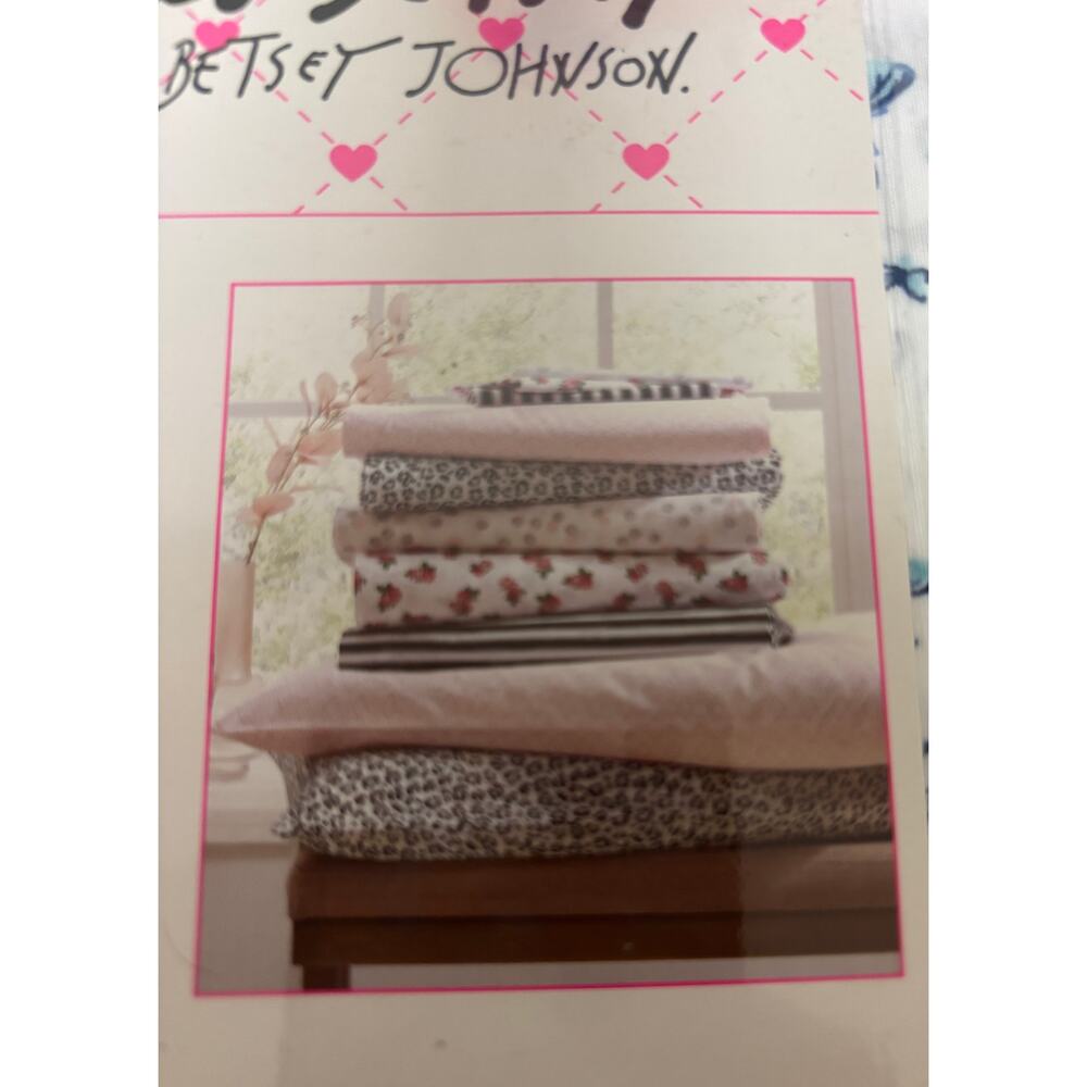 Betsey Johnson Butterfly Twin Sheet Set 4 Piece Microfiber Blue White NIP New - Picture 5 of 7